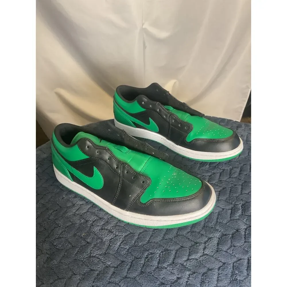 Nike Air Jordan 1 Low Green Black White Men’s Size 10 553558 065 Sneakers